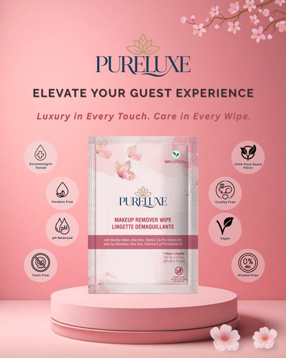 PureLuxe Makeup Remover Wipes Individually Wrapped Bulk