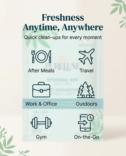 PureLuxe Refreshing Face & Body Wipes - Individually Wrapped