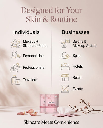 PureLuxe Makeup Remover Wipes - Individually Wrapped