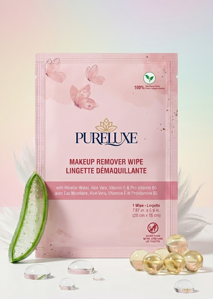 PureLuxe Makeup Remover Wipes - Individually Wrapped